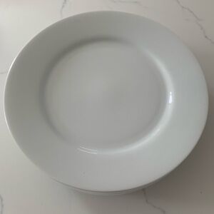 Pier 1 Imports "Luminous White" porcelain dinner plate. Dishwasher safe, $15/ea